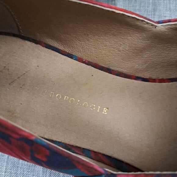 Anthropologie Floral Flats Red Size 7W Women - Picture 11 of 11